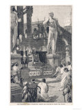 The Emperor Caligula is Worshipped as a God Before the Statues of Castor and Pollux Rome