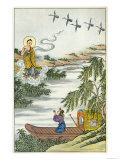 The Buddha Needing to Cross the Ganges Summons a Little Cloud Which Dutifully Ferries Him Over