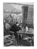 Benjamin Franklin American Statesman Scientist and Philosopher Working in His Study