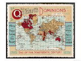 Map of the World Showing the British Empire Coloured in Red at the End of the Nineteenth Century