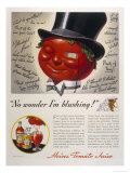 Advertisement for Heinz Tomato Juice Featuring a Very Red Faced Man with a Monacle
