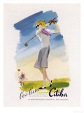 Lady Golfer Takes a Swing