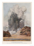 The Black Geyser of New Zealand Hurls Mud and Stones to a Height of 300 Metres