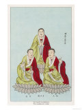 The Buddhist Triad (Chinese Buddhas)  Che-Kia-Fou  Nan-Ou-Ngo-Mi-T'Ouo-Fu  Jou-Lai-Fou