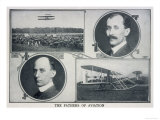 Portraits of Wilbur (Left) and Orville (Right) Wright and Pictures of Their Planes