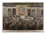 American President Woodrow Wilson Asks Congress to Declare War