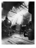 Express Locomotives Stabled in the Engine Sheds at Euston Station