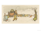 The Stagecoach Horses Pull Their Coach Through Heavy Snow