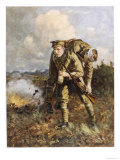 British Soldier Carries His Wounded Comrade to Safety