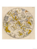Sky Chart Showing the Signs of the Zodiac and Other Celestial Features