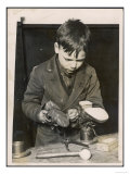 Boy is Taught to Mend His Own Boots in Classes at a London School
