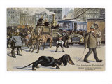 The Solution to the Problem for Traffic When a Very Long Dachshund Crosses the Road with is Owner