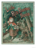 Little Red Riding Hood is Taken by Surprise When a Wolf Appears from Behind a Tree