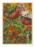 Two Robins Among Berries