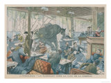 An Elephant Invades the Cafe de la Comedie at Perigueux France