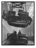 Winching a Tank with an Overhead Crane at a Factory in St Petersburg