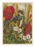 Two Harvest Mice Among the Ears of Corn and Poppies