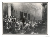 Vladimir Lenin Russian Statesman Stands up to Address a Large Meeting