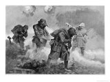 British Troops Transporting Ammunition During Gas Attack Led by 2nd Lieutenant EM Allfrey