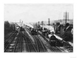 Goods Train Waits on One Track to Let the Passenger Train Go Through