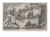 Vicious Pack of Wolves Unhindered by a Dog and Two Men