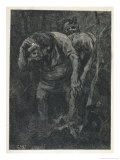 Woodcutter Keeps Prudently out of the Way of Some Very Large Trolls