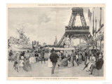 Visitors Stroll in the Fresh Air Beneath the Eiffel Tower in Front of the Monumental Fountain