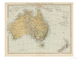 Map Showing Australia Tasmania New Zealand and Neighbouring Islands