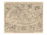 1545 Map from Basel Switzerland Depicting the World as Known to Ptolemy in the 2nd Century