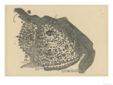 Florentine Map of the Imperial City of Byzantium Before the Turkish Conquest of 1453