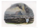 The Eruption of Jorullo Mexico with Surrounding Hornitos