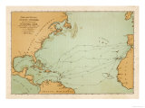 Map Showing the Travels of Columbus off the American Mainland