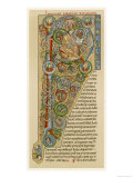 Illuminated Letter "P" Showing King Solomon Writing His "Proverbs"  from a German Bible