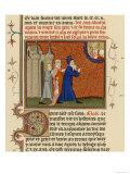 Page from a French Bible History Showing God Telling Abraham What He is to Do
