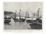 The Naval Engagement on Lake Champlain Between Gunboats of the British and American Colonial Forces