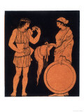 Young Warrior Arms Himself with a Cuirass While His Mother Brings His Helmet and Shield