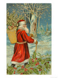 Father Christmas Trudging Through the Snow