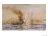 At the Battle of Jutland Hms "Southampton" Sails Under Fire from the German Fleet