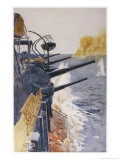 British Cruiser Hms Theseus Bombards Turkish Gun Emplacements