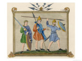 Saxon Soldiers with Spears Broad Swords and Shields