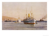 Hospital Carrier Ships Transporting Wounded from the Mainland to Rest Camps
