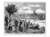 The Regatta Watched from the Banks of the Thames with the Town of Henley in the Distance