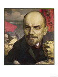 Vladimir Ilich Ulyanov Lenin Depicted as the Helmsman