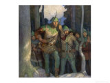 Robin and His Merry Men Emerge Cautiously from the Forest