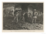 Roman Centurion Supervises Gaul Slaves Chained Together and Forced to Work in the Coal Mines