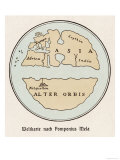 World Map According to Pomponius Mela Showing Europe Africa Asia and "The Rest" in the Lower Half
