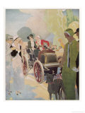 Veteran Car is Admired by Passers-By in the Champs Elysees Paris