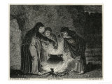 Macbeth  Act IV Scene I: The Witches in Their Cavern Gathered Around the Boiling Cauldron