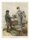 An Old Fisherman-Type Catches a Crab a Lobster and an Angler Fish