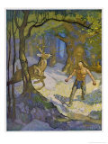Uncas a Mohican Indian Slays a Deer